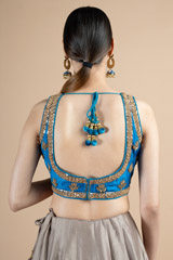 Blue Zari BlouseDSC09717