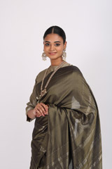 Olive Green Silk SareeIMG_5078