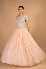 Peach  Tulle Gown