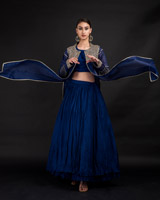 Navy Blue Asymmetric Top Bottom Set_DSC3646