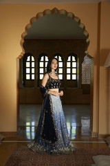 Blue Ombre Katdana Lehenga1