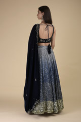 Blue Ombre Katdana Lehenga_DTR9673