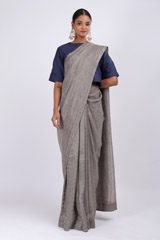 Grey Linen Saree