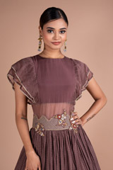 Coffee Brown Embroidered GownDSC05375