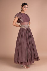 Coffee Brown Embroidered GownDSC05377