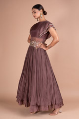 Coffee Brown Embroidered GownDSC05378