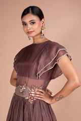 Coffee Brown Embroidered GownDSC05379
