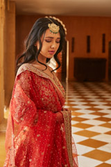 Red Banarasi Lehenga Set2