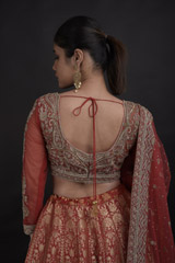Red Banarasi Lehenga Set_DTR0652