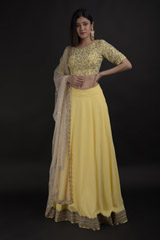 Yellow Embroidered Lehenga Set1948_video
