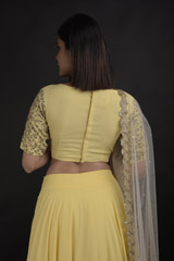 Yellow Embroidered Lehenga Set_DTR0754