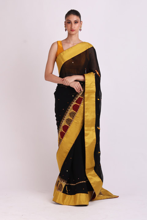 Black Georgette Saree