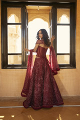 Embellished Maroon Lehenga