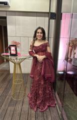 Embellished Maroon Lehenga5