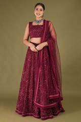 Embellished Maroon LehengaDSC05210