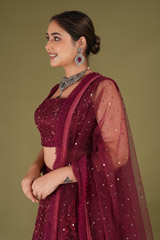 Embellished Maroon LehengaDSC05211