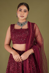 Embellished Maroon LehengaDSC05212