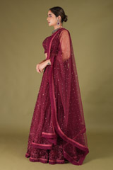 Embellished Maroon LehengaDSC05215