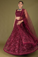 Embellished Maroon LehengaDSC05216