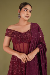 Embellished Maroon LehengaDSC05220