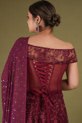 Embellished Maroon LehengaDSC05224