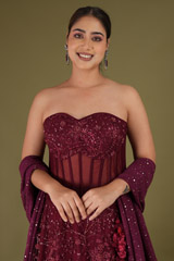 Embellished Maroon LehengaDSC05225
