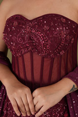 Embellished Maroon LehengaDSC05226