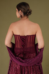 Embellished Maroon LehengaDSC05227