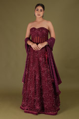 Embellished Maroon LehengaDSC05229