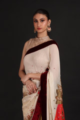 Off White Embroidered SareeIMG_1005