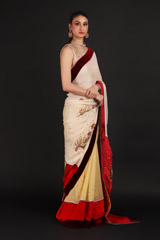 Off White Embroidered SareeIMG_1007