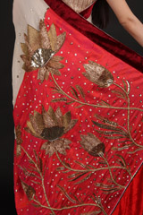 Off White Embroidered SareeIMG_1011