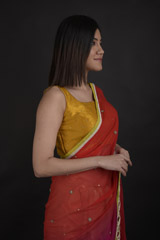 Pink Embellished Saree_DTR0973