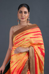Orange Tie N Dye SareeIMG_9421