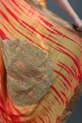 Orange Tie N Dye SareeIMG_9429