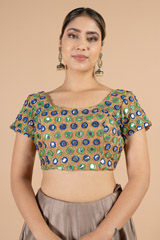 Mirror Work Golden BlouseDSC07378