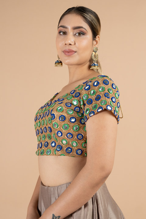 Mirror Work Golden Blouse