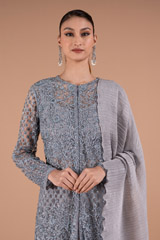 Steel Grey Jaal Work LehengaDSC01337