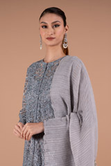 Steel Grey Jaal Work LehengaDSC01338