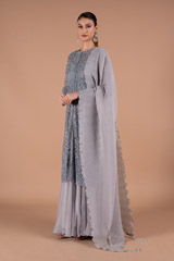 Steel Grey Jaal Work LehengaDSC01340