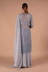 Steel Grey Jaal Work LehengaDSC01347