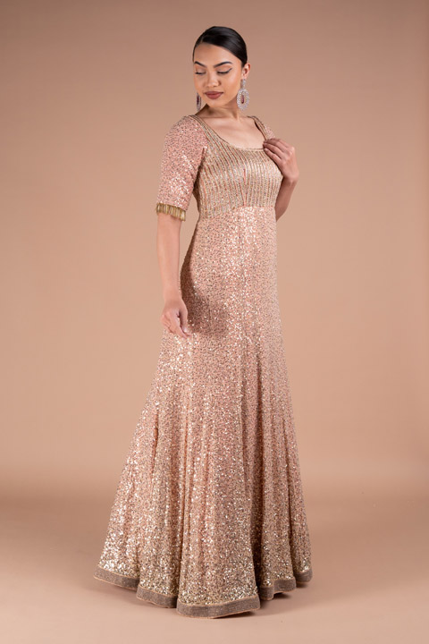Rose Gold Sequin Gown