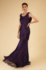 Purple Cowl Gown