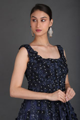 Blue 3D Floral Embellishments GownIMG_0675