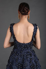 Blue 3D Floral Embellishments GownIMG_0686