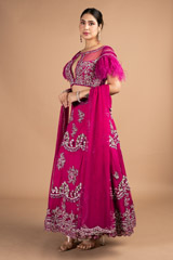 Fuchsia Pink Embellished LehengaDSC09676