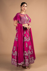 Fuchsia Pink Embellished Lehenga