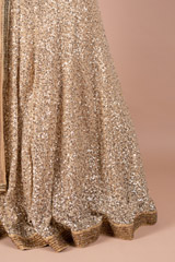 Gold Sheet Antique Sequins LehengaDSC05341