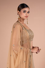 Gold Sheet Antique Sequins LehengaDSC05344