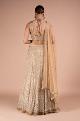 Gold Sheet Antique Sequins LehengaDSC05350